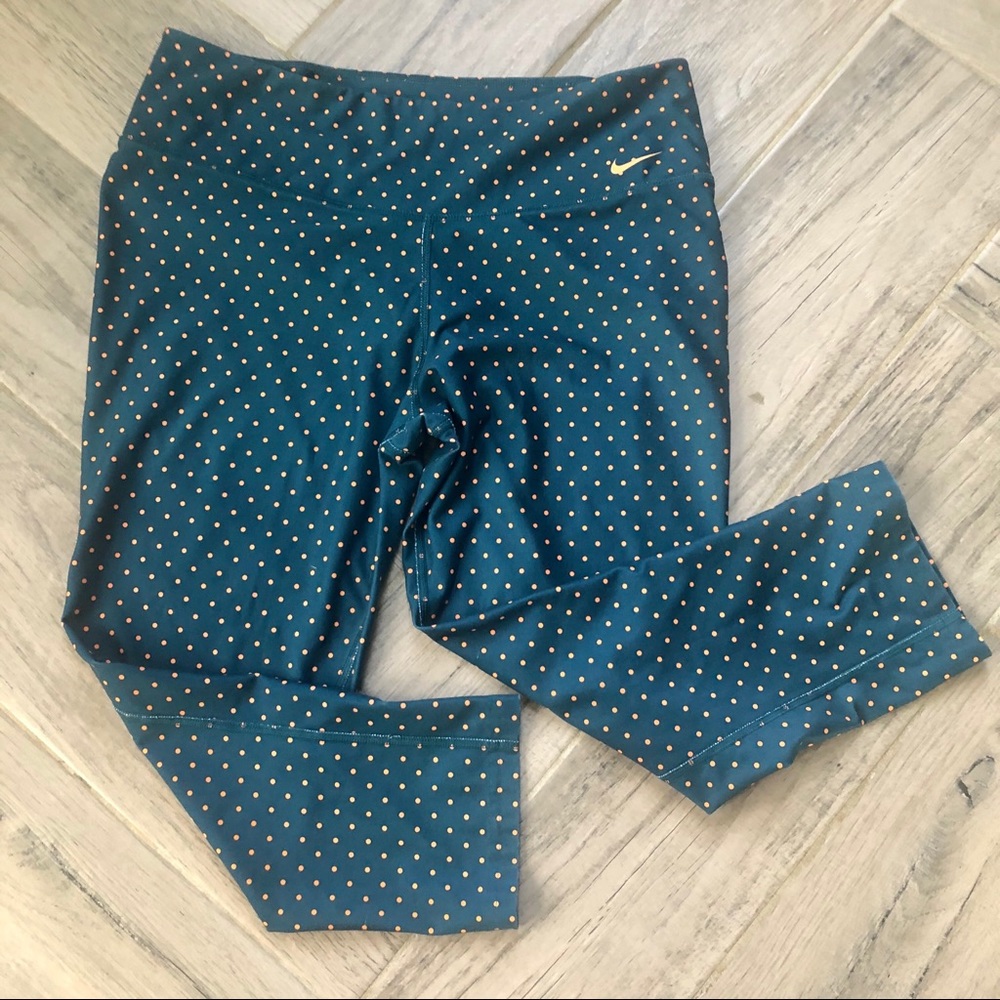 Nike Dri-Fit Teal Polka Dot Legging